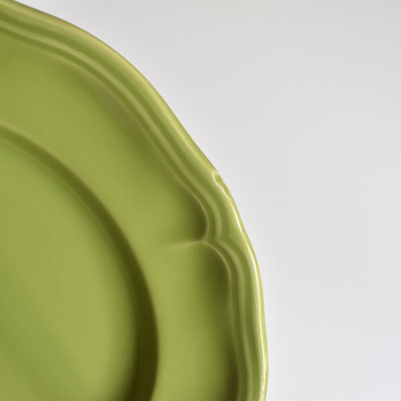 Vintage Plate Longchamp Petal Rim Green C