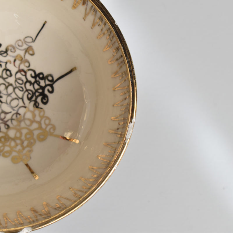 ヴィンテージコーヒーカップ＆ソーサー ア.ドラサンヴァル ブラウン