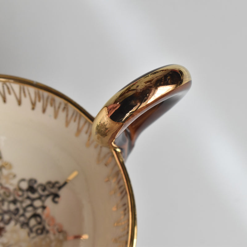 ヴィンテージコーヒーカップ＆ソーサー ア.ドラサンヴァル ブラウン