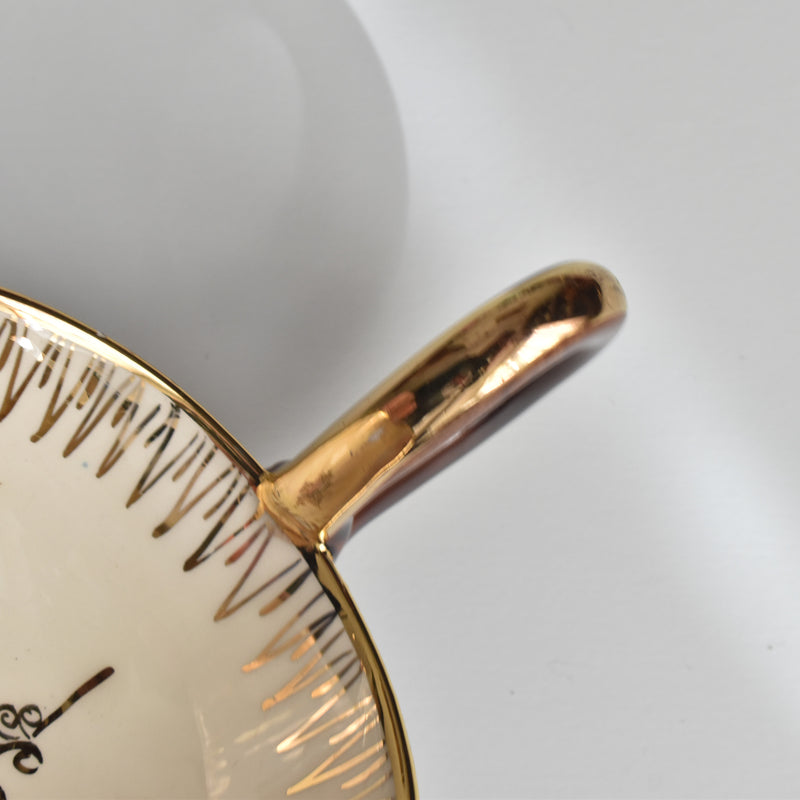 ヴィンテージコーヒーカップ＆ソーサー ア.ドラサンヴァル ブラウン