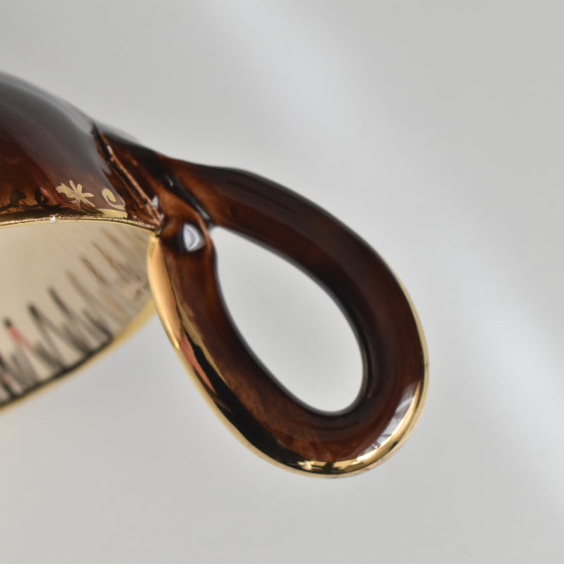 ヴィンテージコーヒーカップ＆ソーサー ア.ドラサンヴァル ブラウン