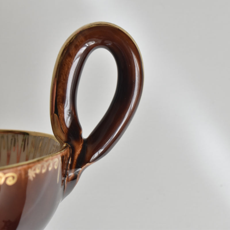 ヴィンテージコーヒーカップ＆ソーサー ア.ドラサンヴァル ブラウン