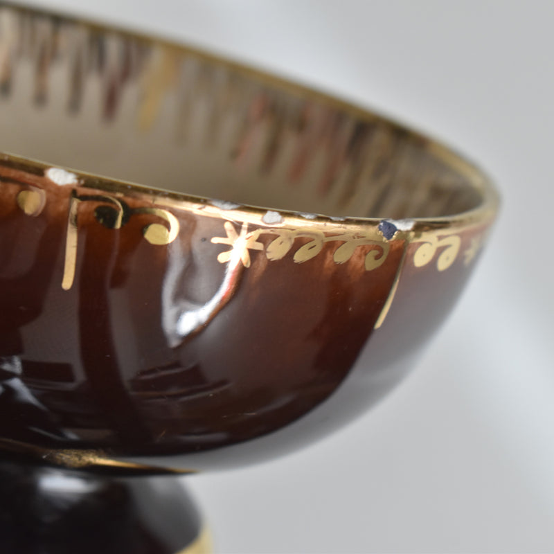 ヴィンテージコーヒーカップ＆ソーサー ア.ドラサンヴァル ブラウン