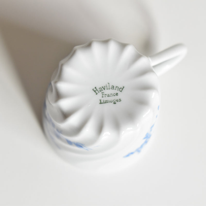 Vintage Coffee Cup & Saucer Limoges Haviland Cerisier Bleu D