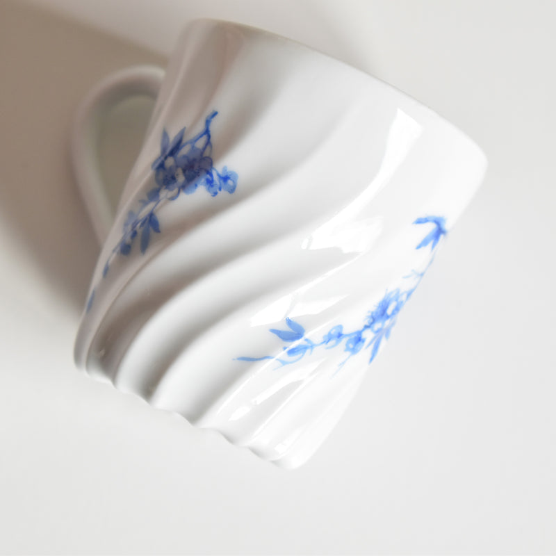 Vintage Coffee Cup & Saucer Limoges Haviland Cerisier Bleu D