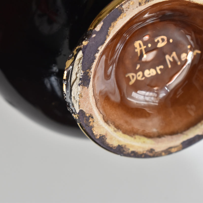 ヴィンテージコーヒーカップ＆ソーサー ア.ドラサンヴァル ブラウン