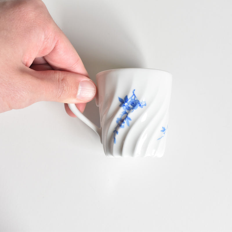 Vintage Coffee Cup & Saucer Limoges Haviland Cerisier Bleu D