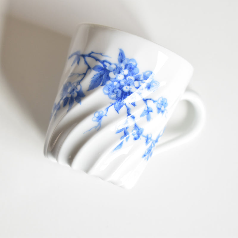 Vintage Coffee Cup & Saucer Limoges Haviland Cerisier Bleu D