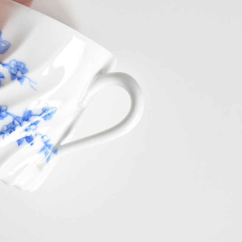 Vintage Coffee Cup & Saucer Limoges Haviland Cerisier Bleu D