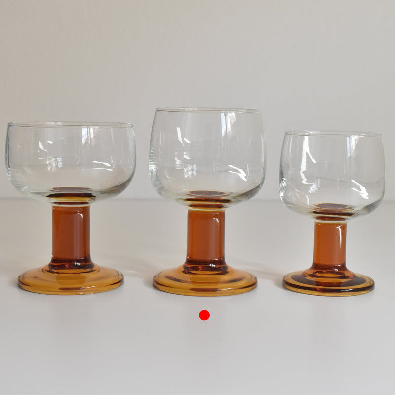 Vintage Footed Water Glass (Brown)