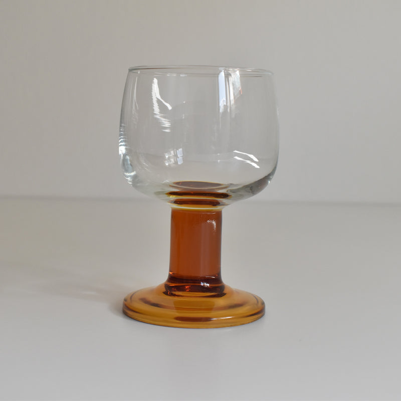 Vintage Footed Water Glass (Brown)