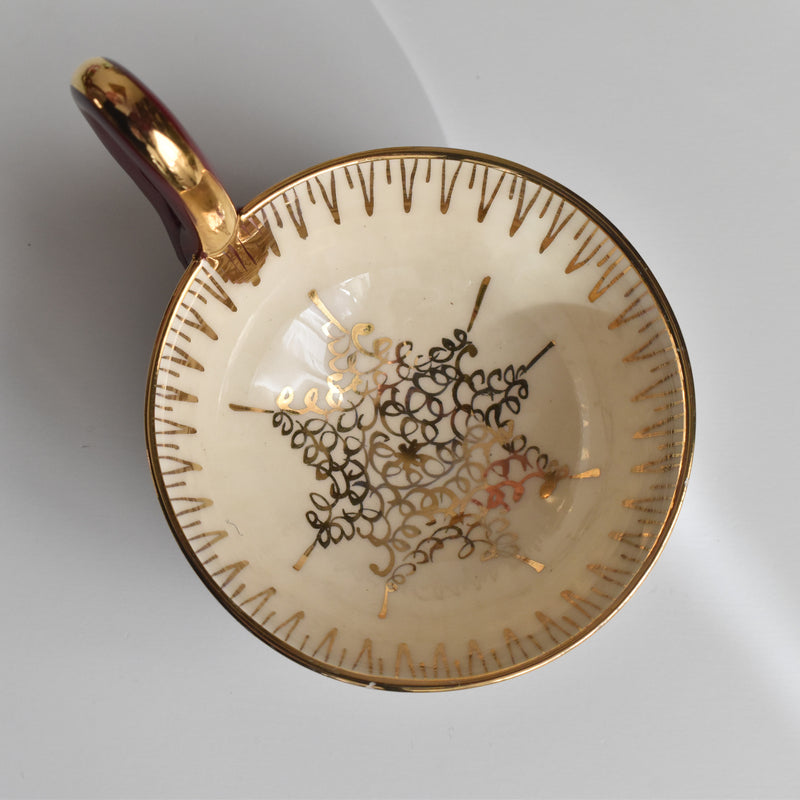 ヴィンテージコーヒーカップ＆ソーサー ア.ドラサンヴァル レッド