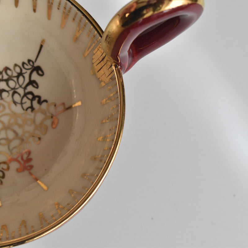 ヴィンテージコーヒーカップ＆ソーサー ア.ドラサンヴァル レッド