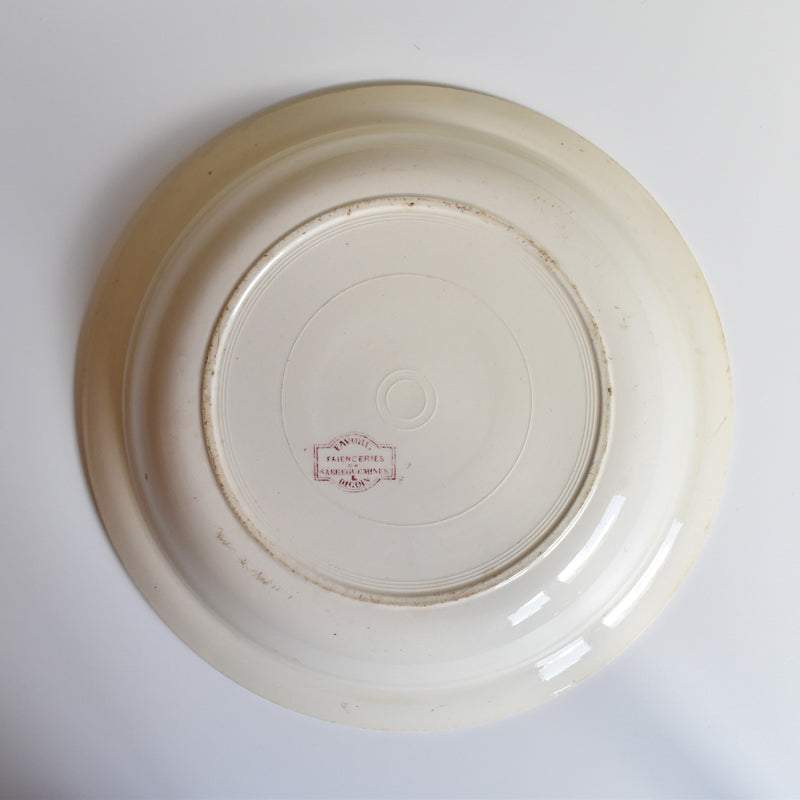 Antique deep platter, Digoin & Sarreguemines Favori
