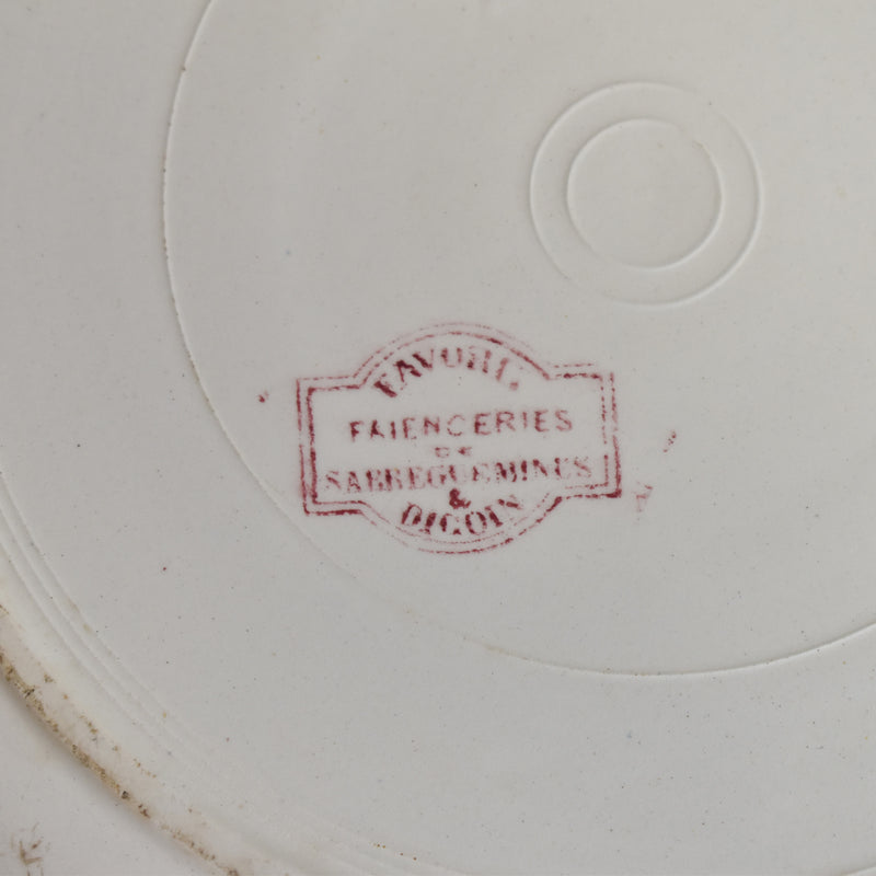 Antique deep platter, Digoin & Sarreguemines Favori