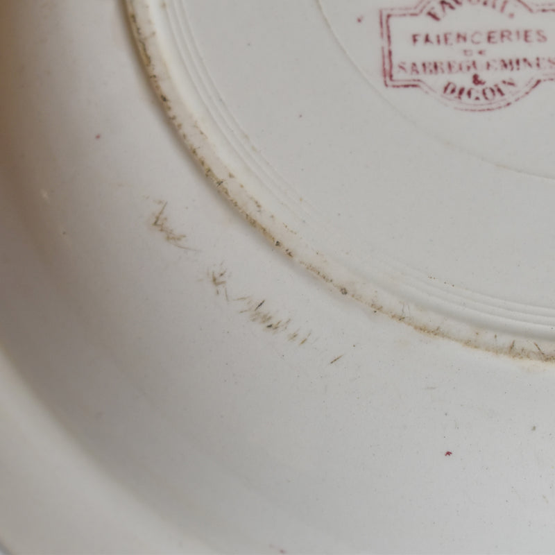 Antique deep platter, Digoin & Sarreguemines Favori