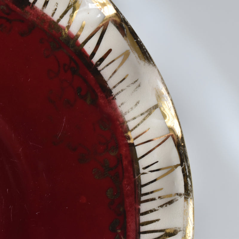 ヴィンテージコーヒーカップ＆ソーサー ア.ドラサンヴァル レッド