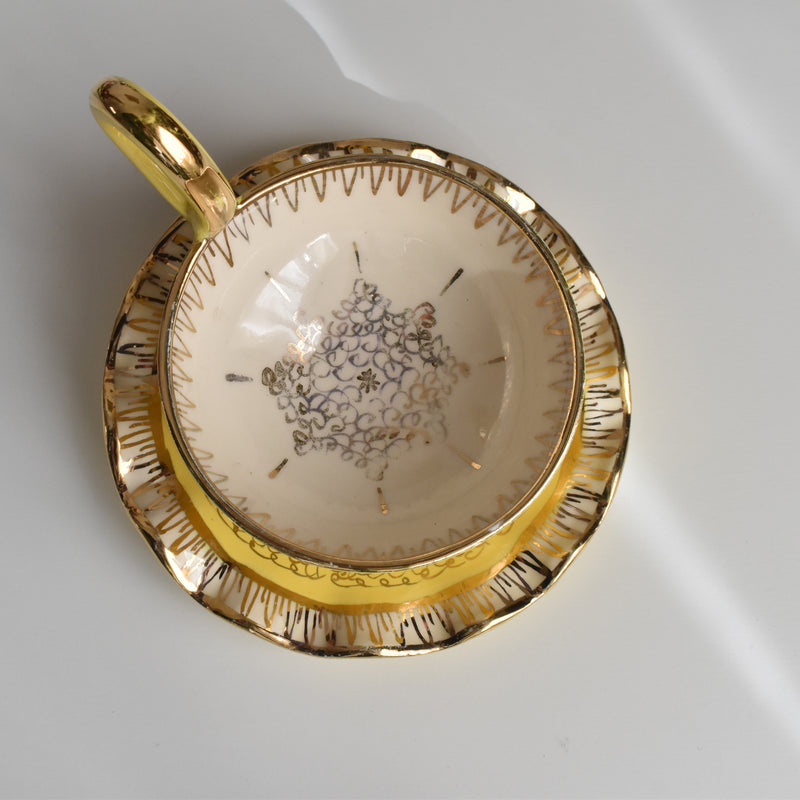 ヴィンテージコーヒーカップ＆ソーサー ア.ドラサンヴァル イェロー