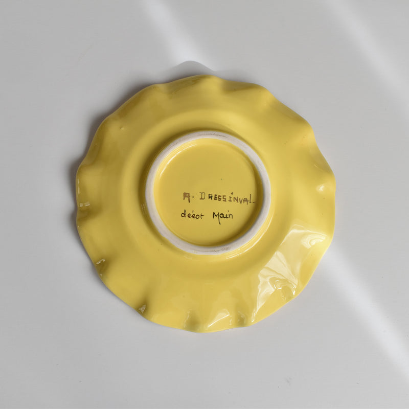 ヴィンテージコーヒーカップ＆ソーサー ア.ドラサンヴァル イェロー