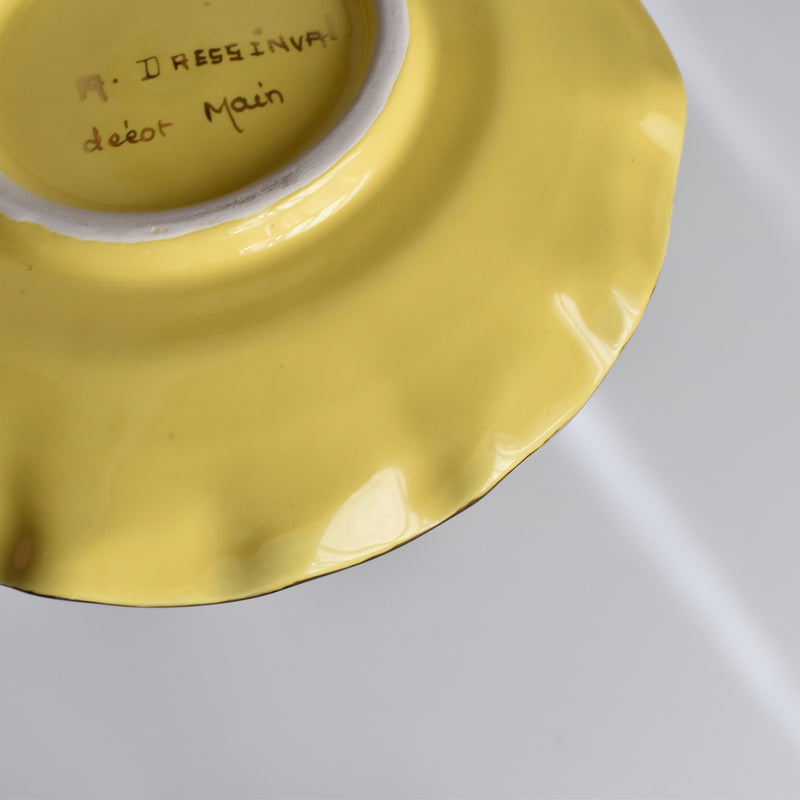 ヴィンテージコーヒーカップ＆ソーサー ア.ドラサンヴァル イェロー