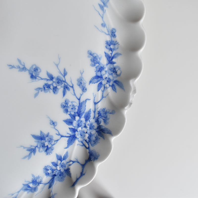 Vintage Tart Plate Limoges Haviland Cerisier Bleu