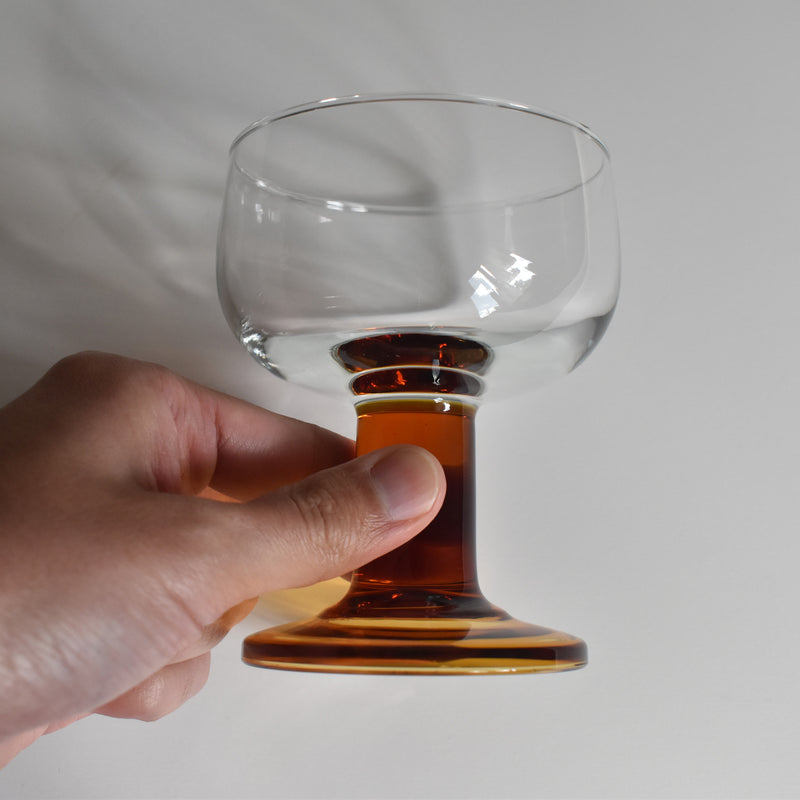 Vintage Stemmed Champagne Glass (Brown)