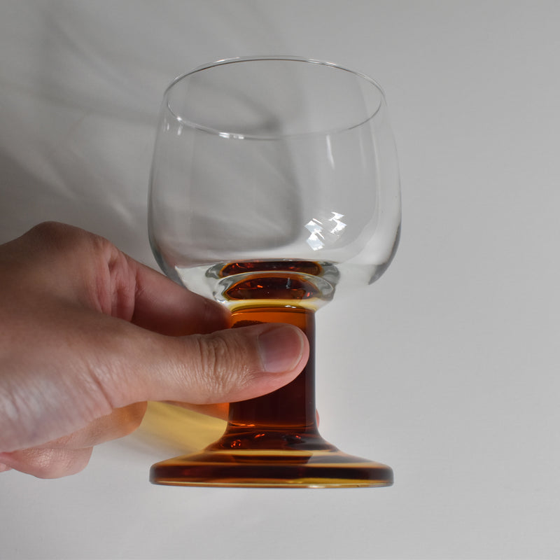Vintage Footed Water Glass (Brown)