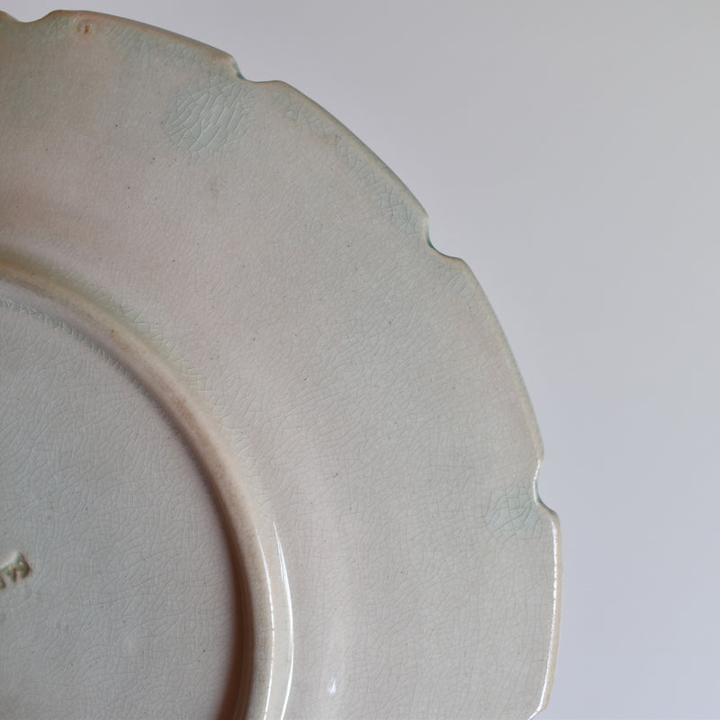Antique Dessert Plate, Sarreguemines Barbotine "Vignes A"