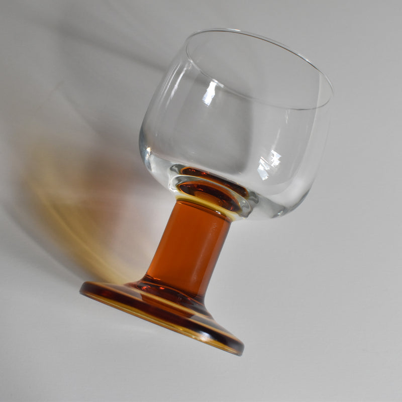 Vintage Footed Water Glass (Brown)