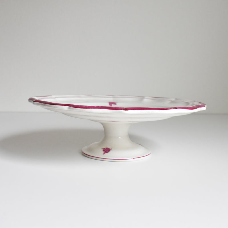 Vintage Pedestal Plate - Gien Paysage