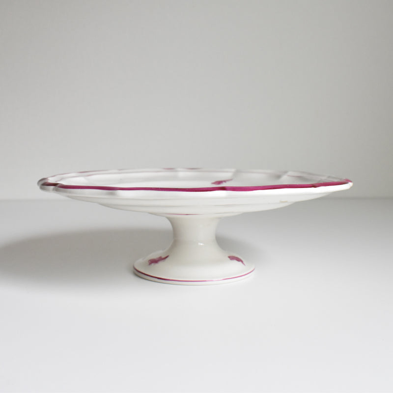Vintage Pedestal Plate - Gien Paysage