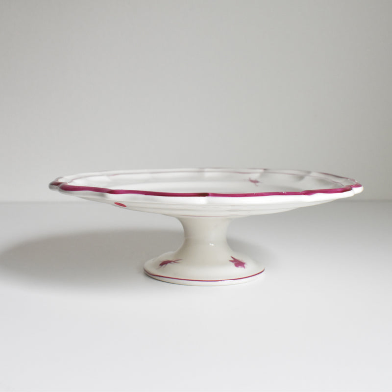 Vintage Pedestal Plate - Gien Paysage