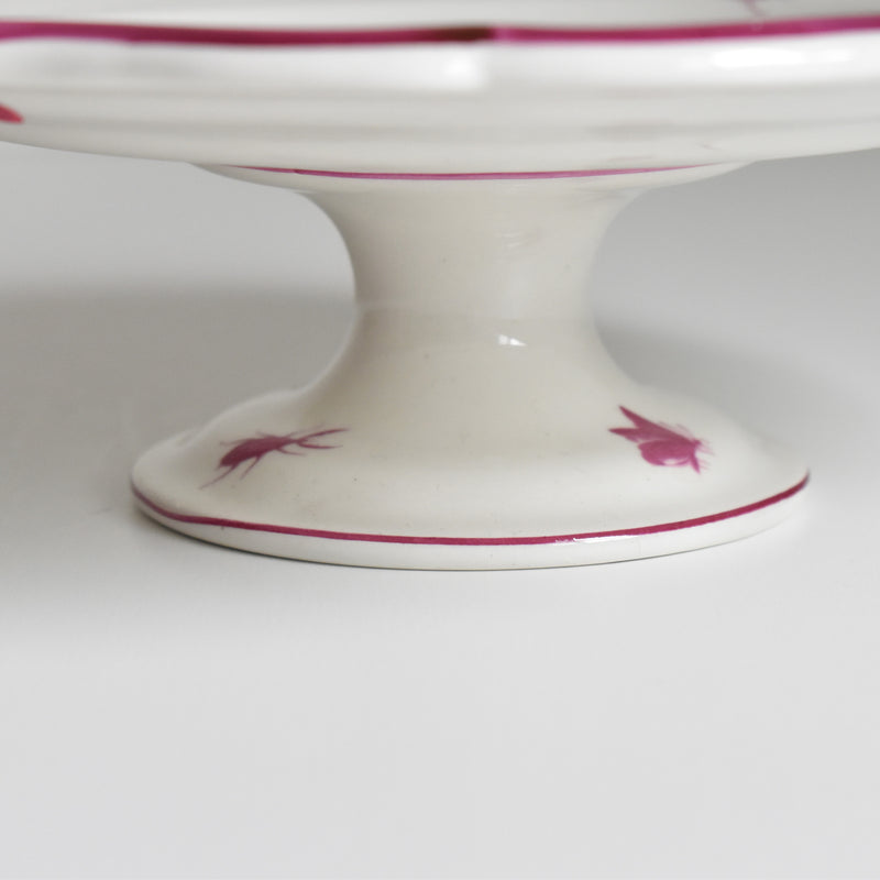 Vintage Pedestal Plate - Gien Paysage