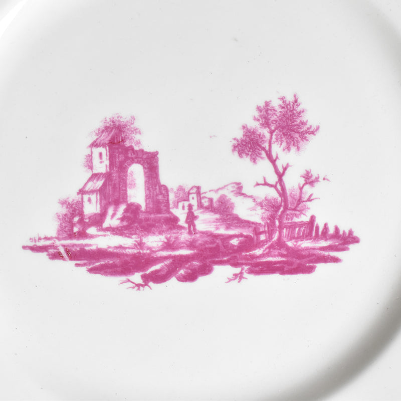 Vintage Pedestal Plate - Gien Paysage