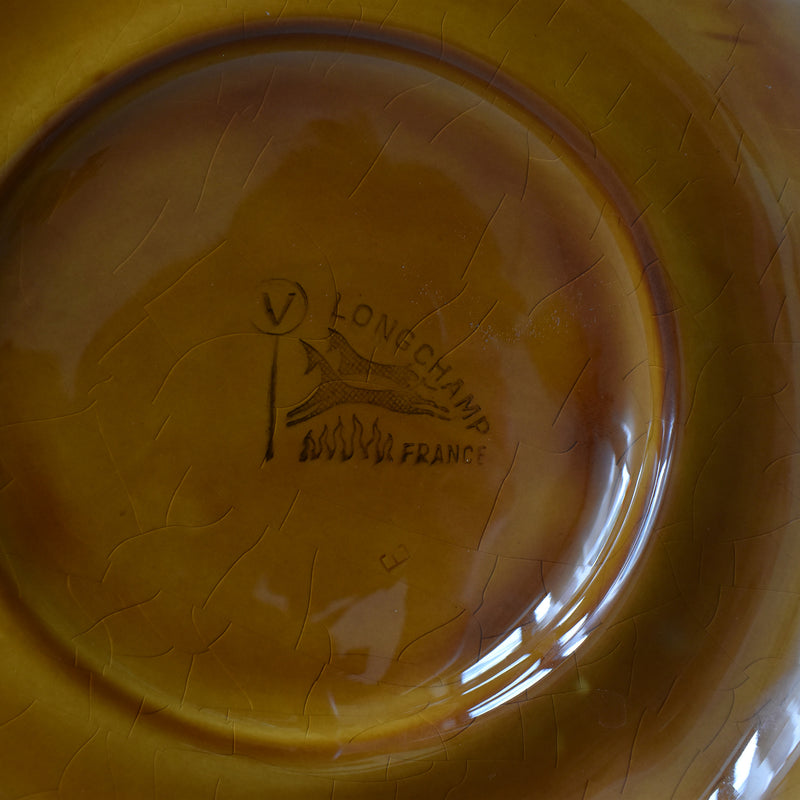 Vintage Fondue Plate Longchamp Brown A