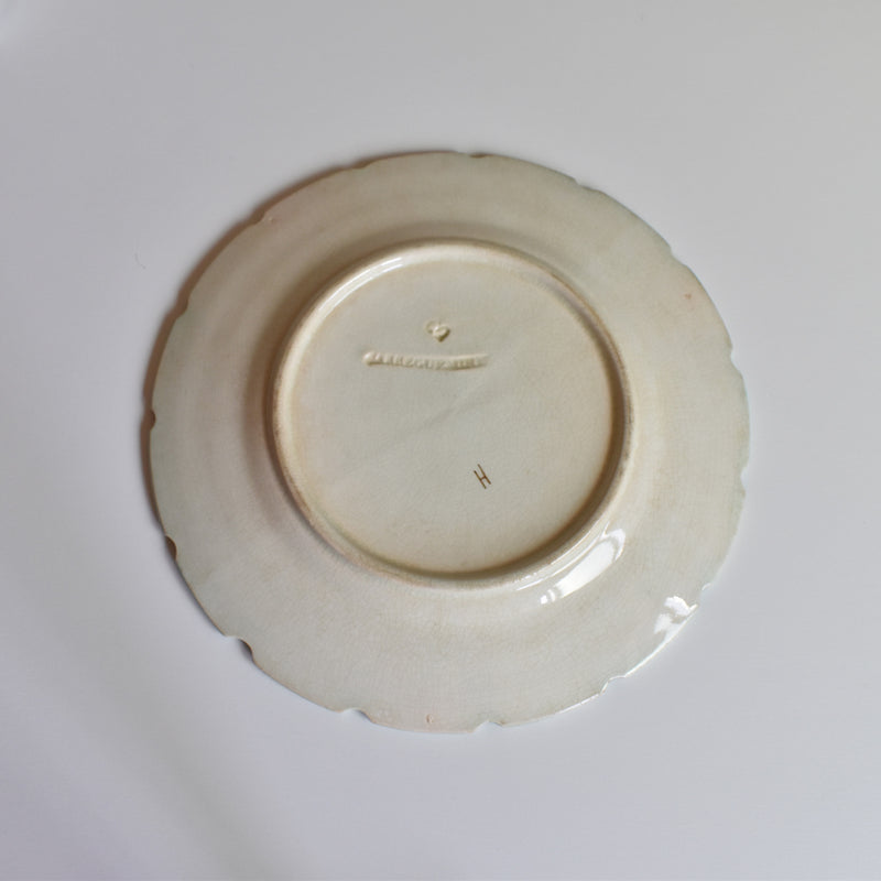 Antique Dessert Plate Sarreguemines Barbotine Vignes B