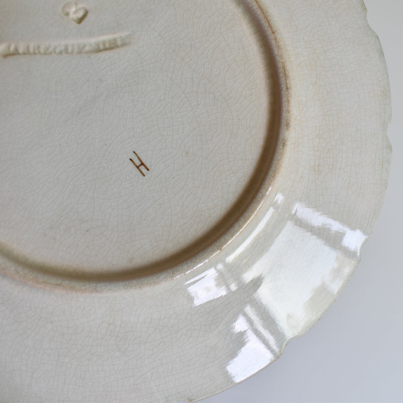 Antique Dessert Plate Sarreguemines Barbotine Vignes B