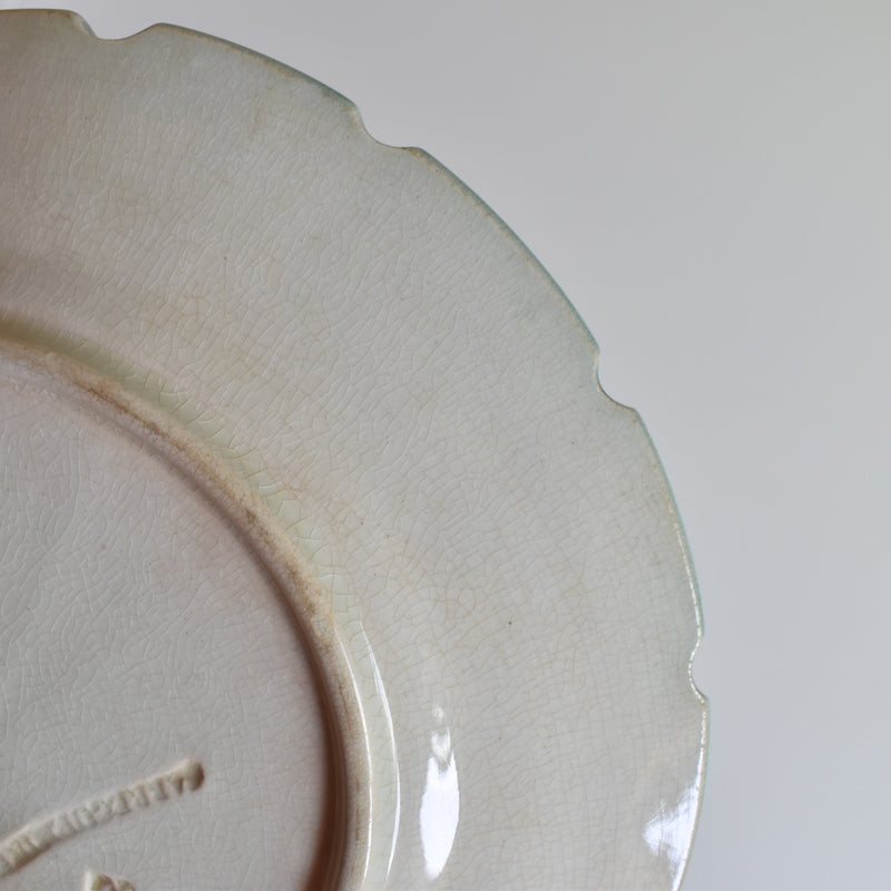 Antique Dessert Plate Sarreguemines Barbotine Vignes B