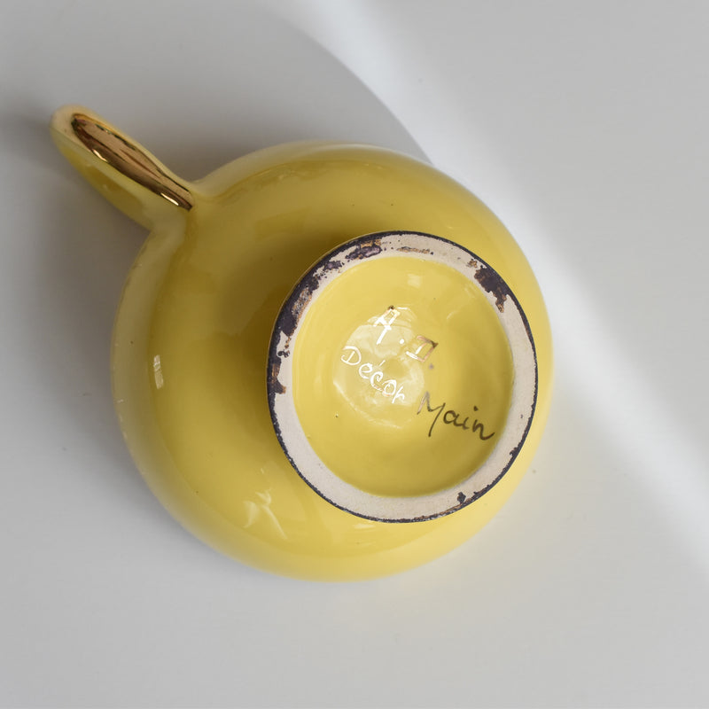 ヴィンテージコーヒーカップ＆ソーサー ア.ドラサンヴァル イェロー