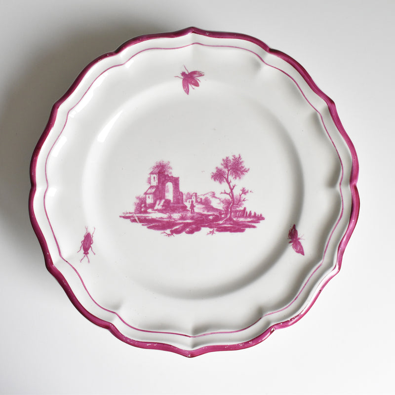 Vintage Pedestal Plate - Gien Paysage