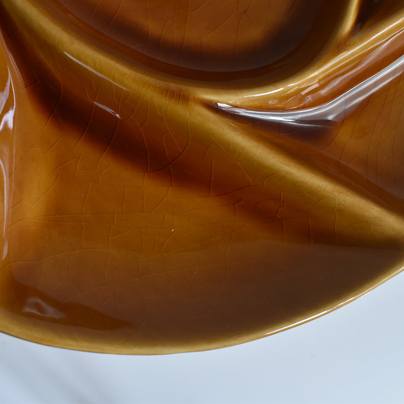 Vintage Fondue Plate Longchamp Brown A