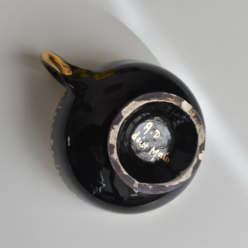 Vintage Coffee Cup & Saucer A. DRASANVAL Black