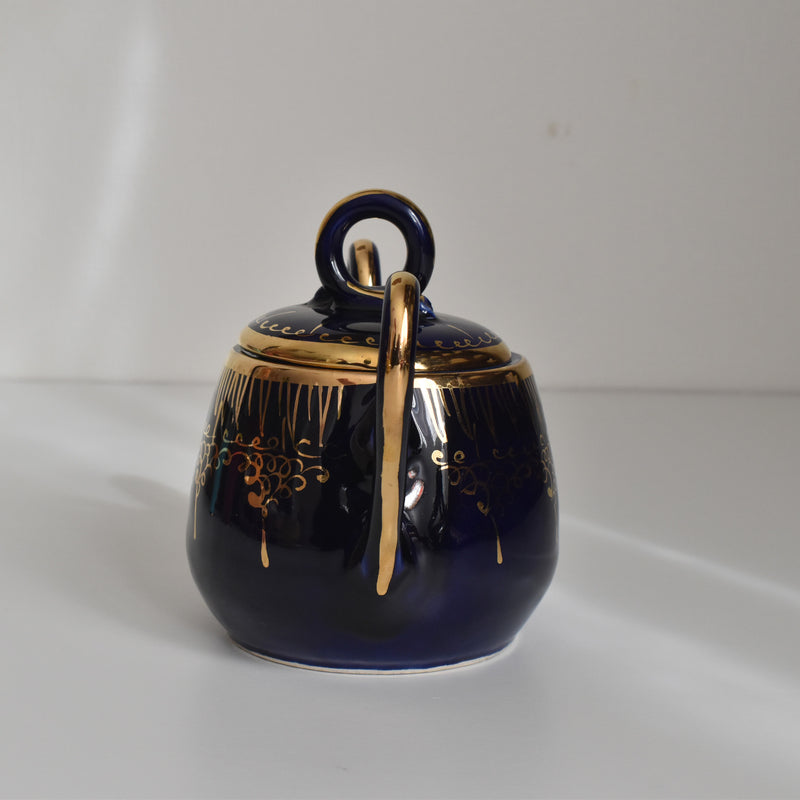 ヴィンテージシュガーポット ア.ドラサンヴァル ダークブルー