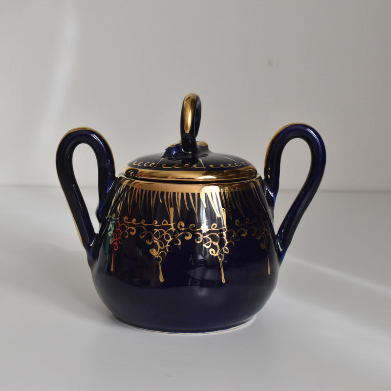 ヴィンテージシュガーポット ア.ドラサンヴァル ダークブルー