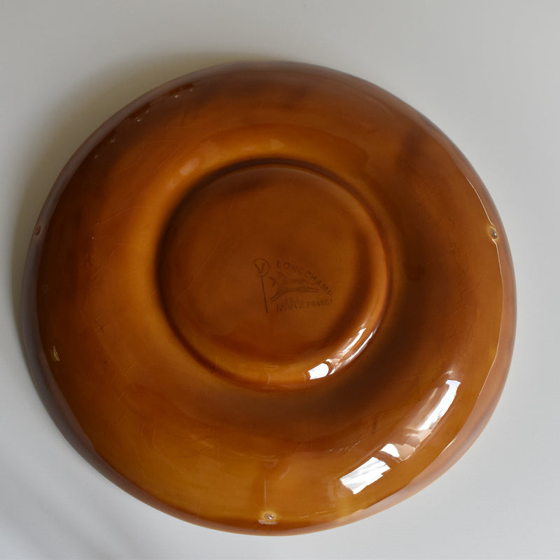 Vintage Fondue Plate Longchamp Brown B