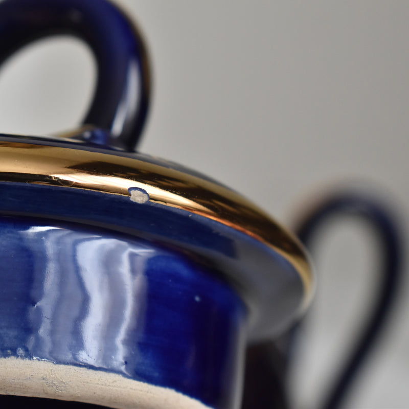 ヴィンテージシュガーポット ア.ドラサンヴァル ダークブルー