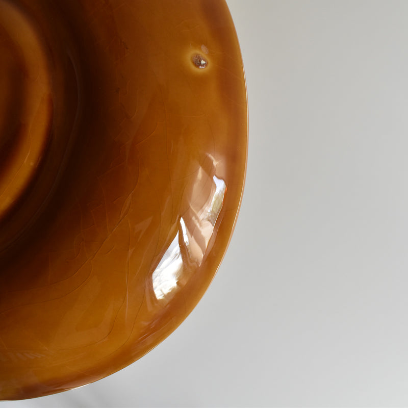 Vintage Fondue Plate Longchamp Brown B