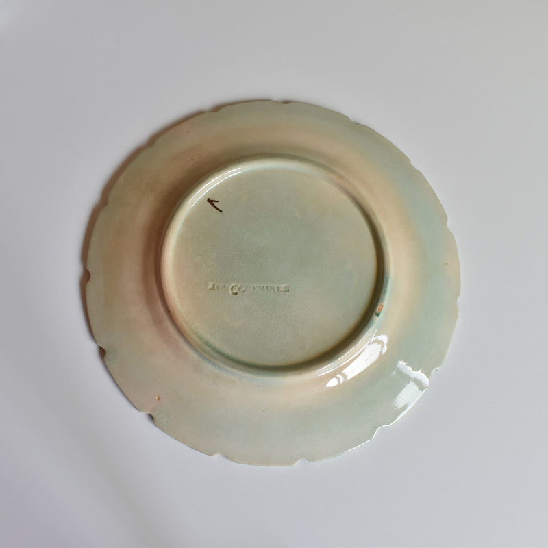 Antique Dessert Plate Sarreguemines Barbotine Vignes C