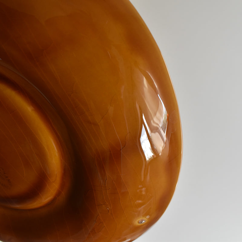 Vintage Fondue Plate Longchamp Brown B