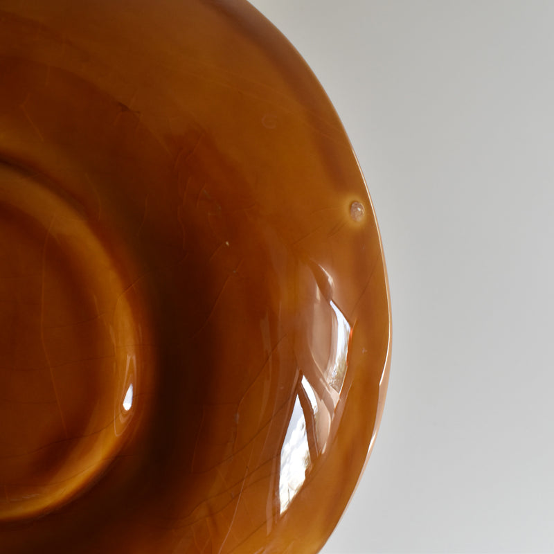 Vintage Fondue Plate Longchamp Brown B